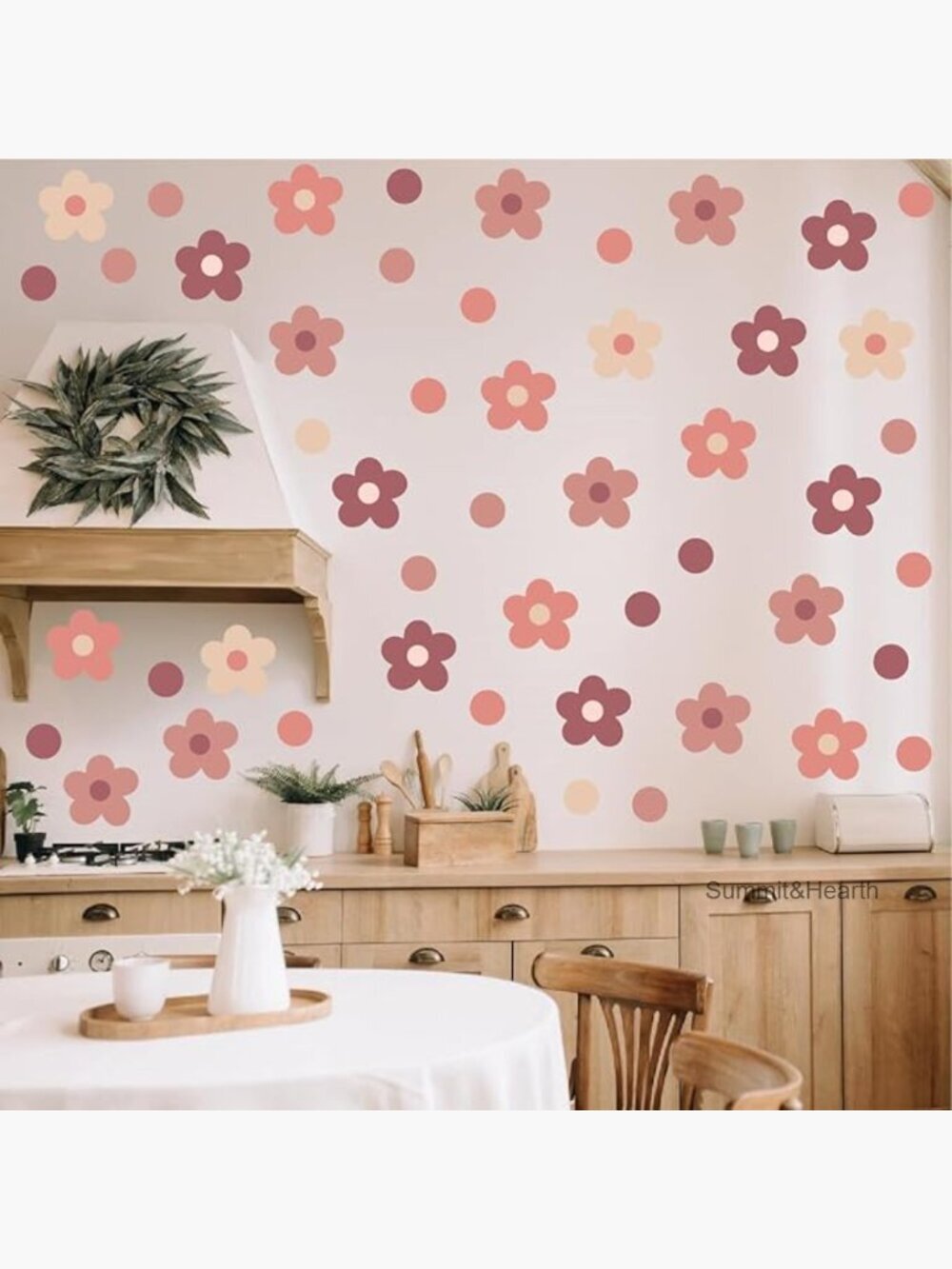 180 Piece Boho Floral Wall Stickers, Peel & Stick Decor for Nursery Bedroom